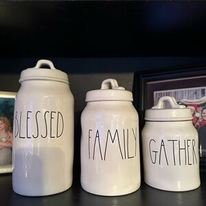 Rae Dunn White Ceramic Canisters Set